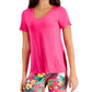 ID Ideology Women's V Neck T Shirt Pink Size Large