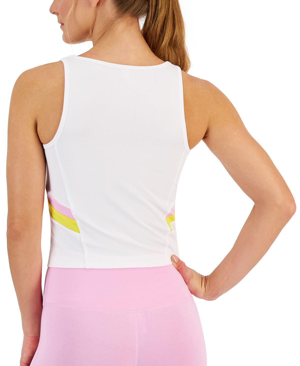 ID Ideology Women's Colorblocked Fitted Tank Top White