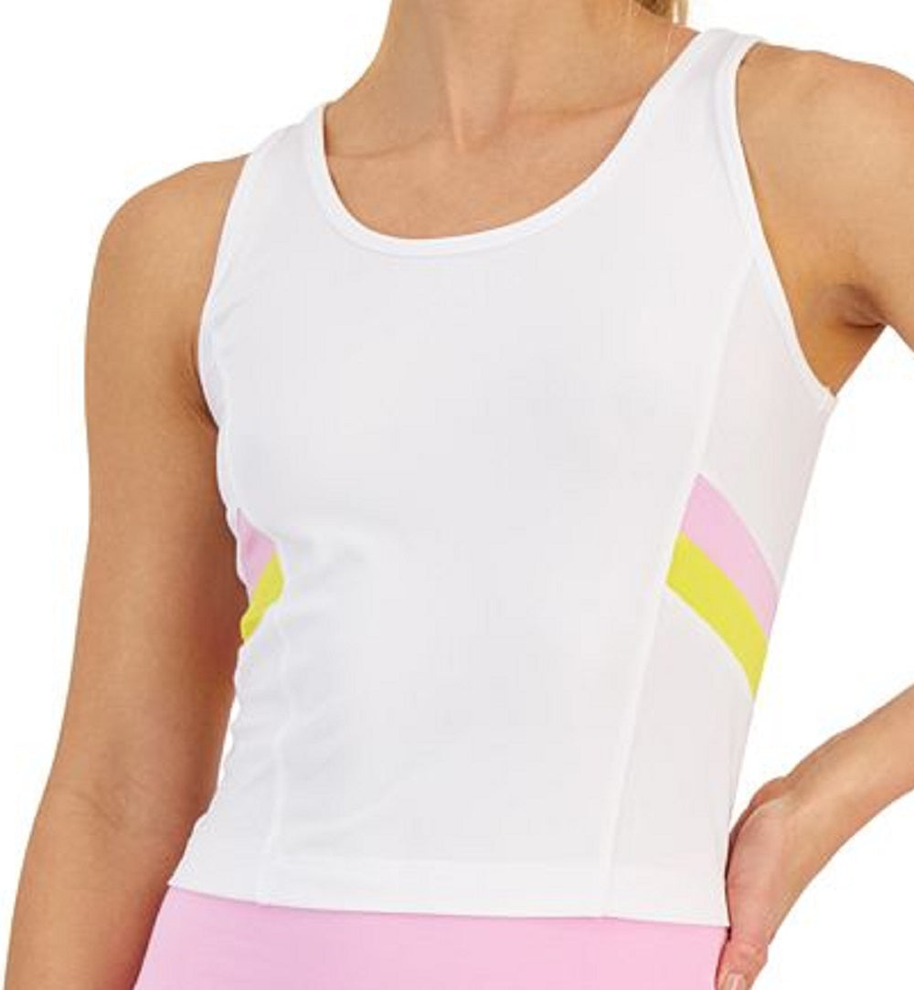 ID Ideology Women's Colorblocked Fitted Tank Top White