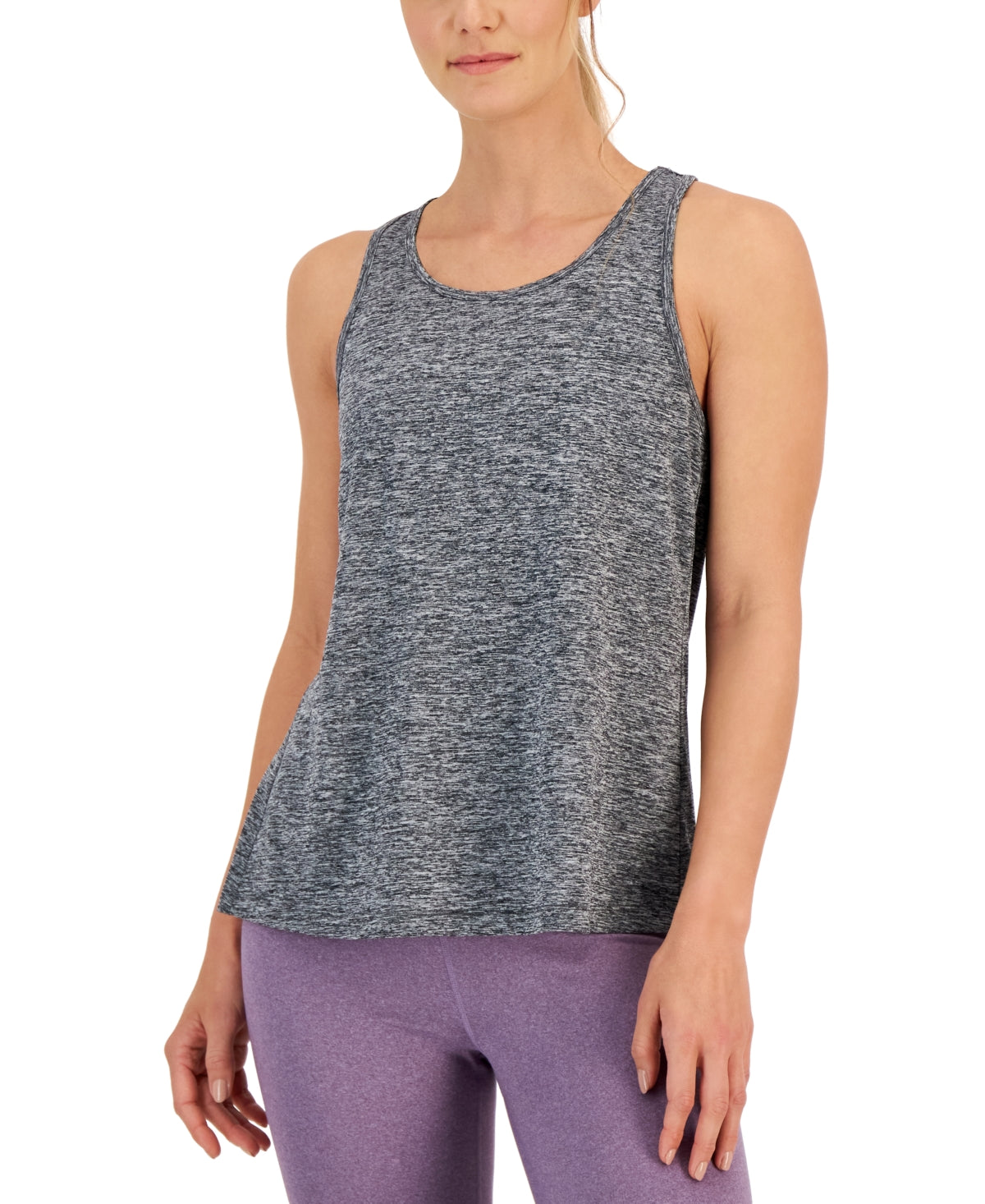 ID Ideology Women's Pleated Back Relaxed Tank Top Black Size L