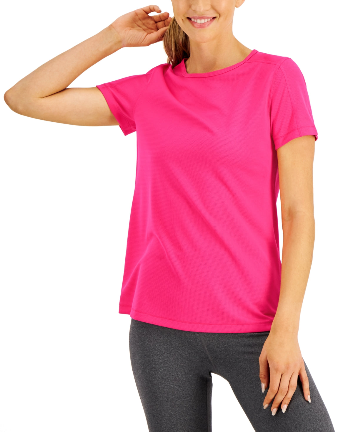 ID Ideology Women's Mesh T-Shirt Pink Size X-Small
