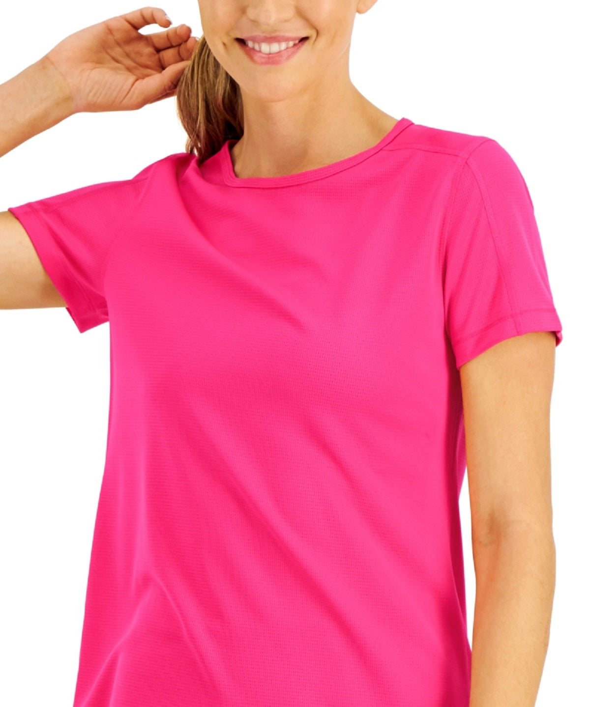 ID Ideology Women's Mesh T-Shirt Pink Size Small