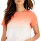 ID Ideology Women's Tropical Fade Tie Front T-Shirt Orange Size Large