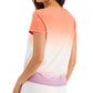 ID Ideology Women's Tropical Fade Tie Front T-Shirt Orange Size X-Large