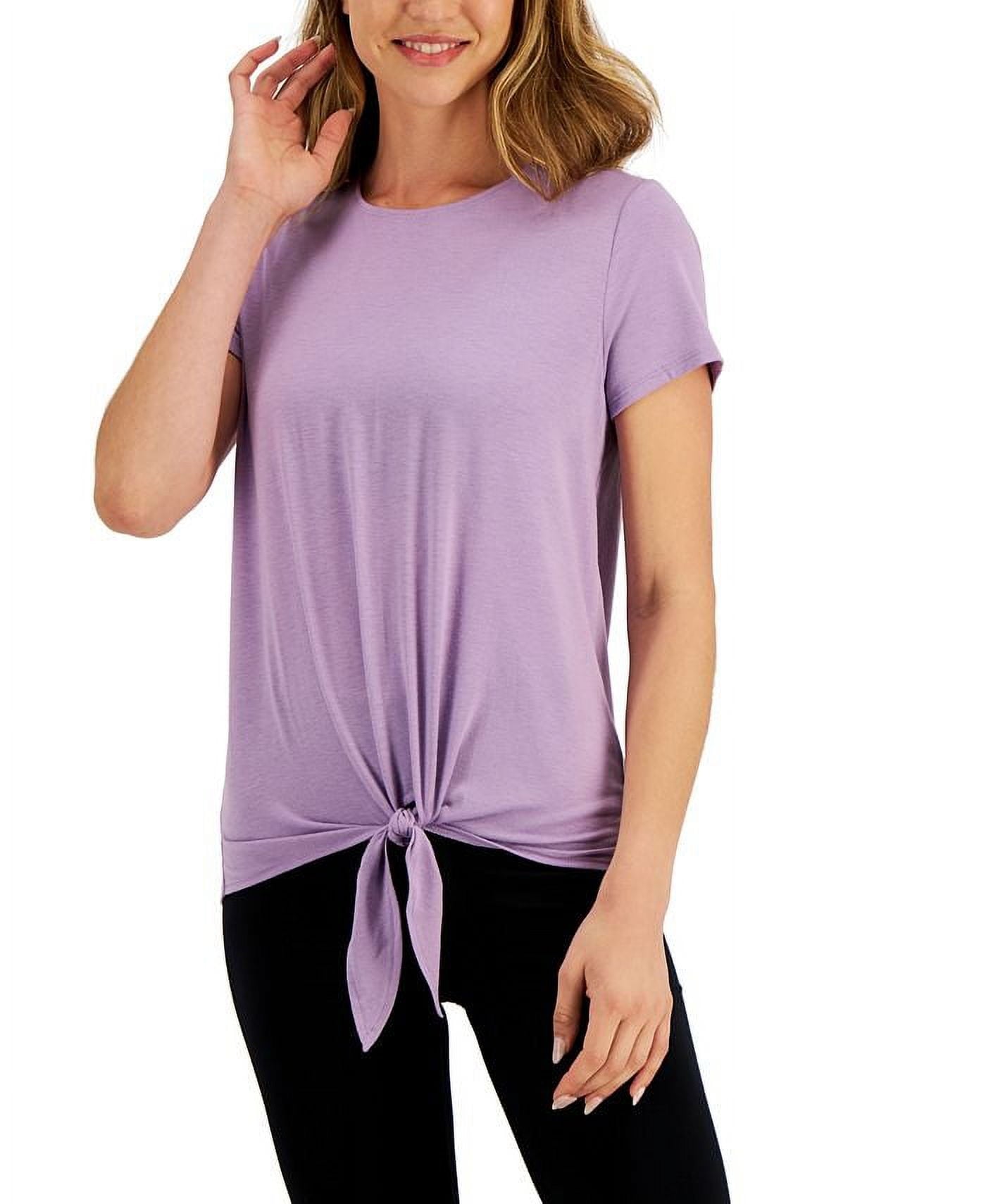 ID Ideology Women's Purple Knot Front T Shirt Size Small