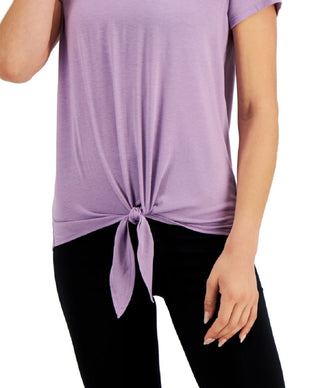 ID Ideology Women's Purple Knot Front T Shirt Size Small