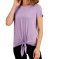 ID Ideology Women's Knot Front T-Shirt Purple Size XX-Large