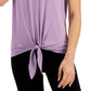ID Ideology Women's Knot Front T-Shirt Purple Size XX-Large