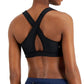 ID Ideology Women's  Performance Medium Impact Sports Bra  Black Size 2XL
