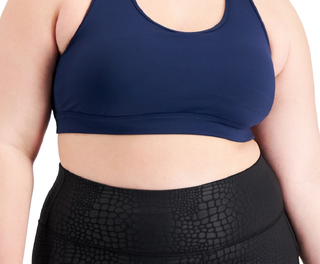 ID Ideology Women's Performance Plus Impact Sports Bra Blue Size 2X