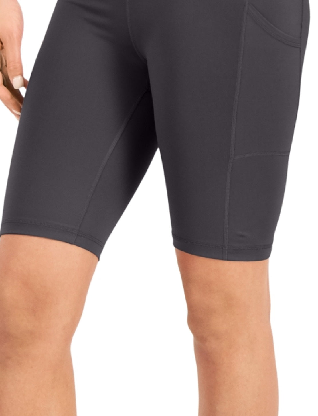 ID Ideology Women's Compression High Rise Bike Shorts Gray Size Petite Small