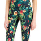 ID Ideology Women's Tropical Side Pocket 7/8 Leggings Black Size X-Large