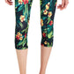 ID Ideology Women's Tropical Side Pocket Cropped Leggings Black Size Medium