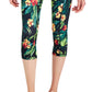 ID Ideology Women's Tropical Side Pocket Cropped Leggings Black Size Large