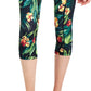 ID Ideology Women's Tropical Side Pocket Cropped Leggings Black Size X-Large