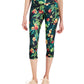 ID Ideology Women's Tropical Side Pocket Cropped Leggings Black Size X-Large