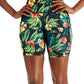 ID Ideology Women's Compression Tropical Print 7 Bike Shorts Black Size Medium