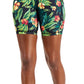 ID Ideology Women's Compression Tropical Print 7 Bike Shorts Black Size Medium