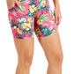ID Ideology Women's Compression Tropical Print 7 Bike Shorts Pink Size X-Large
