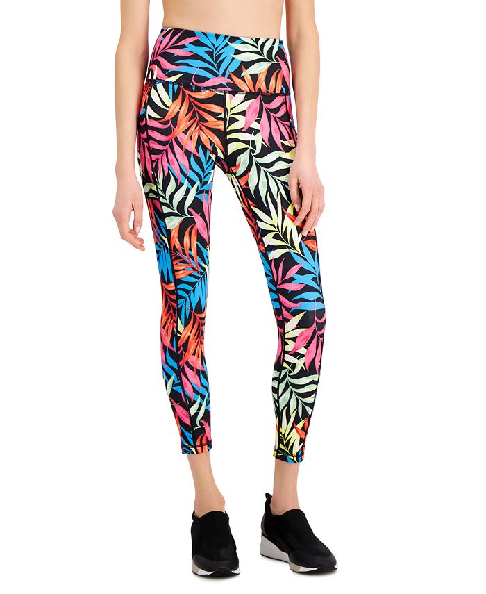 ID Ideology Women's Fern Side Pocket 7/8 Leggings Black Size Petite Small