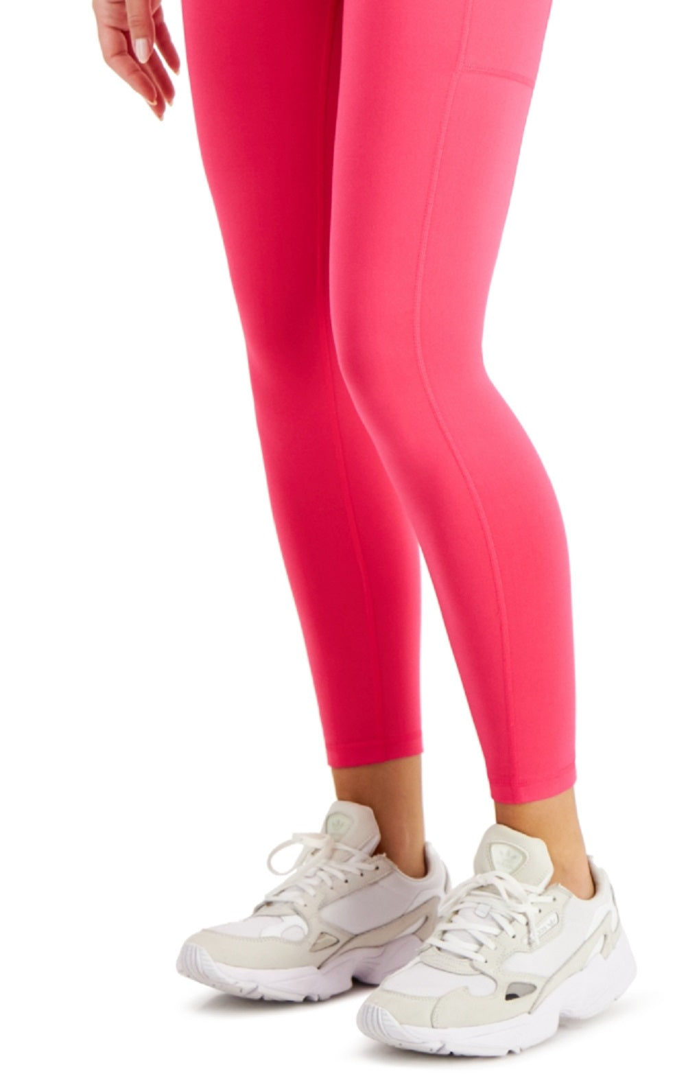 ID Ideology Women's Compression High Waist Side Pocket 7/8 Length Leggings Pink Size Medium