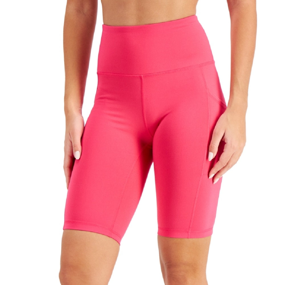 ID Ideology Women's Compression High Rise 10 Bike Shorts Pink Size X-Large