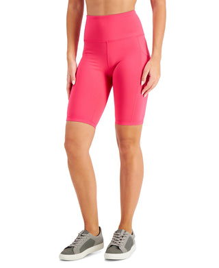 ID Ideology Women's Compression High Rise 10 Bike Shorts Pink Size X-Large