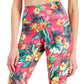 ID Ideology Women's Tropical Side Pocket Cropped Leggings Pink Size Petite Small