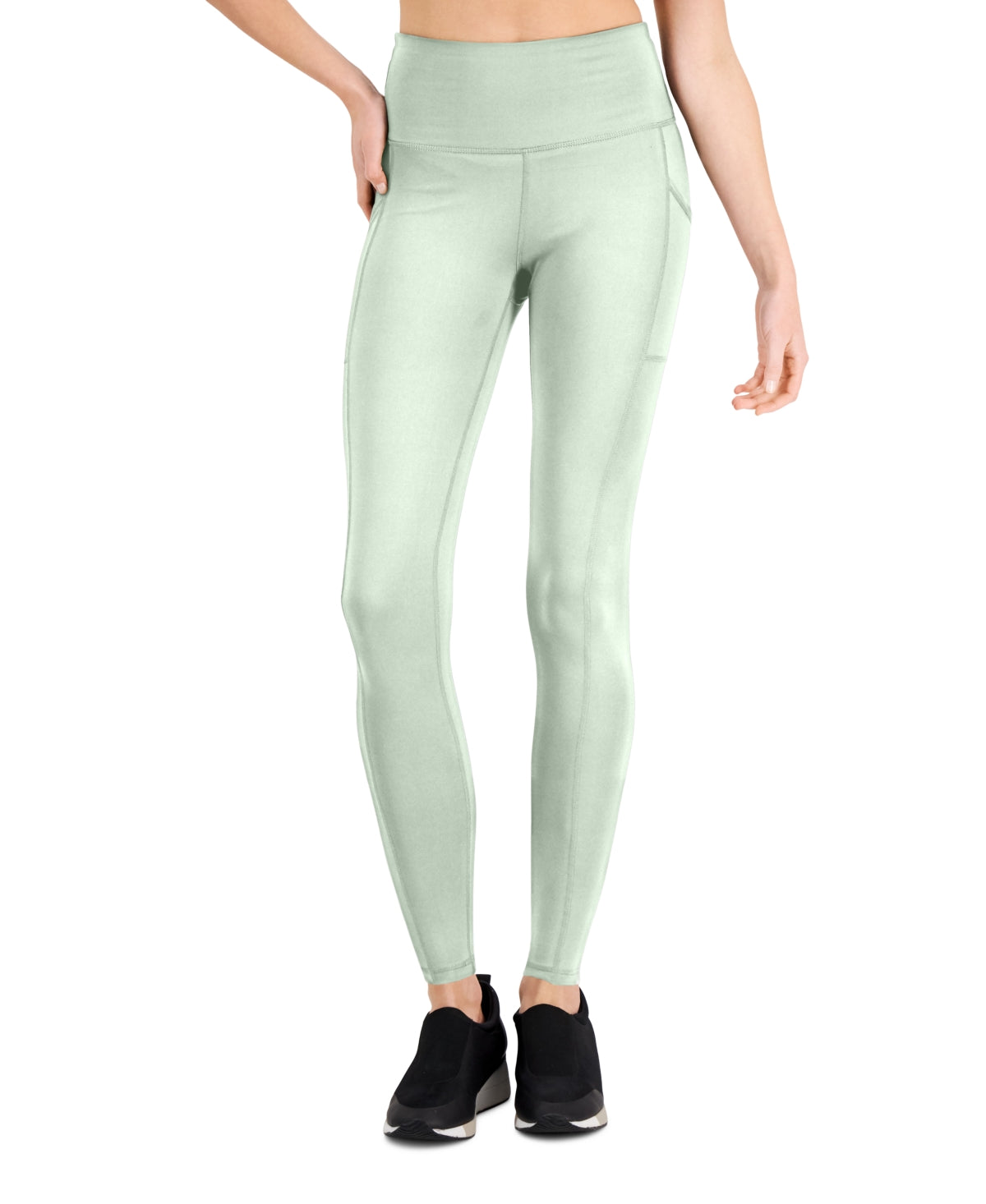 ID Ideology Women's Pocket Full Length Leggings Green Size Petite Small