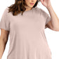Alfani Women's Solid T-Shirt Pink Size 1X