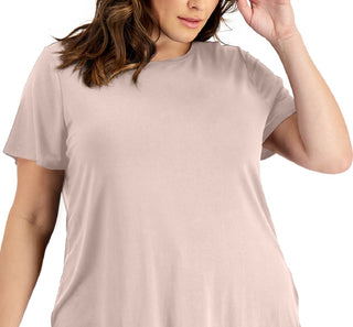 Alfani Women's Solid T-Shirt Pink Size 1X