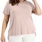Alfani Women's Solid T-Shirt Pink Size 1X