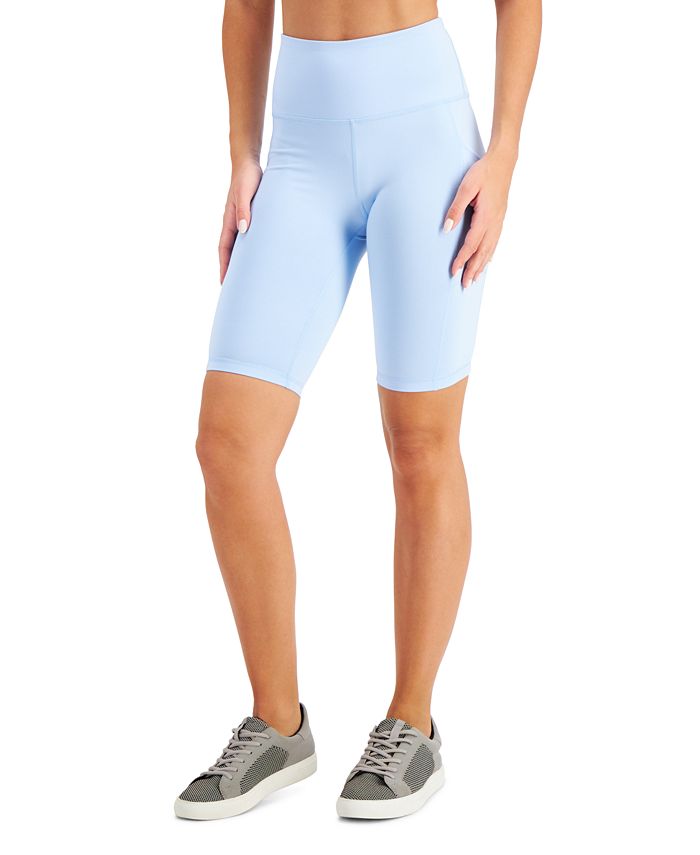 ID Ideology Women's Compression High Rise 10 Bike Shorts Blue Size Medium