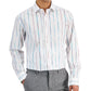 Bar III Men's Slim Fit Painted Stripe Dress Shirt White Size X-Large