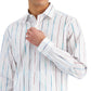Bar III Men's Slim Fit Painted Stripe Dress Shirt White Size X-Large