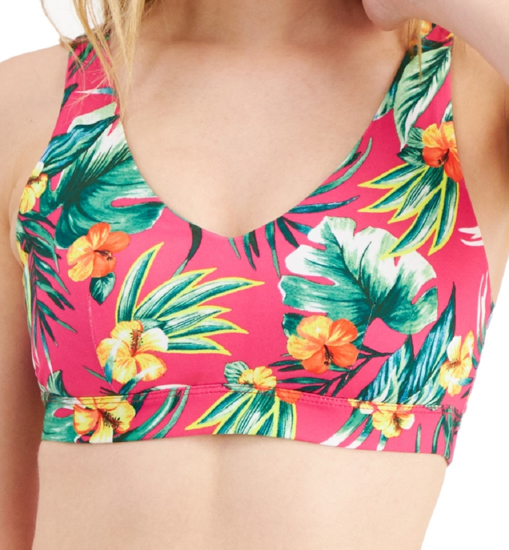 ID Ideology Women's Tropical Print Low Impact Sports Bra Pink