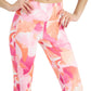 ID Ideology Women's Compression Petal Print Side Pocket Cropped Leggings Pink Size Large