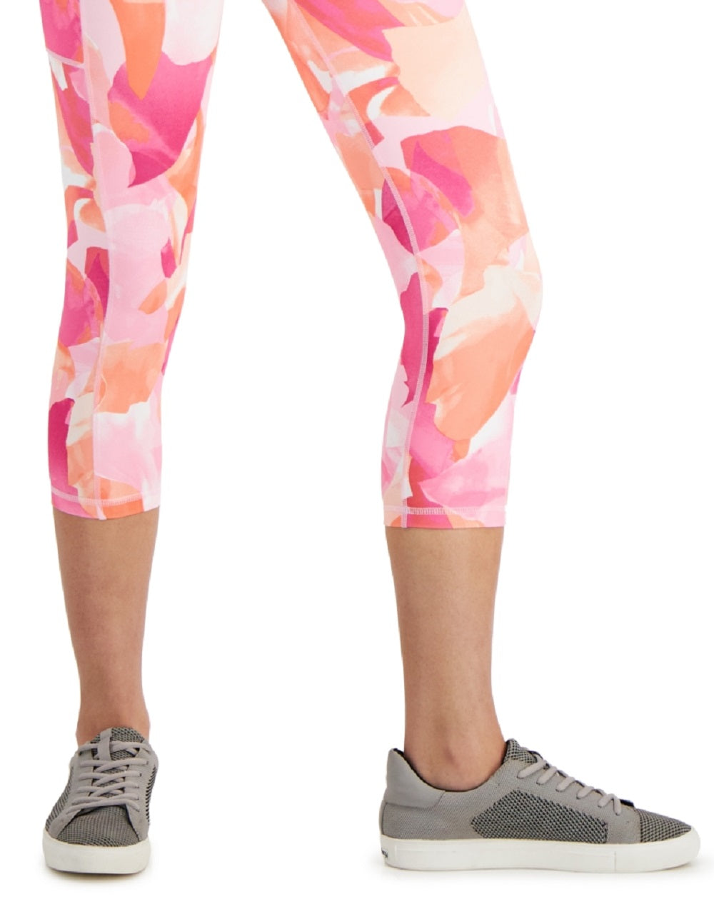 ID Ideology Women's Petal Print Side Pocket Cropped Leggings Pink Size X-Large