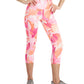 ID Ideology Women's Petal Print Side Pocket Cropped Leggings Pink Size X-Large