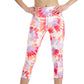 ID Ideology Women's Compression Dye Print Side Pocket Cropped Leggings Orange