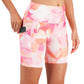 ID Ideology Women's Floating Petals 7 Inch Bike Shorts Pink Size Medium