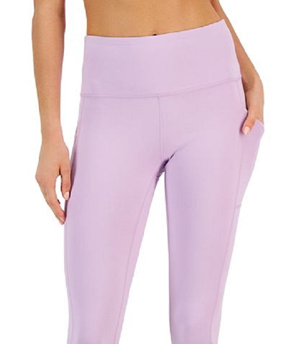 ID Ideology Women's High Rise Side Pocket Cropped Leggings Purple Size X-Large