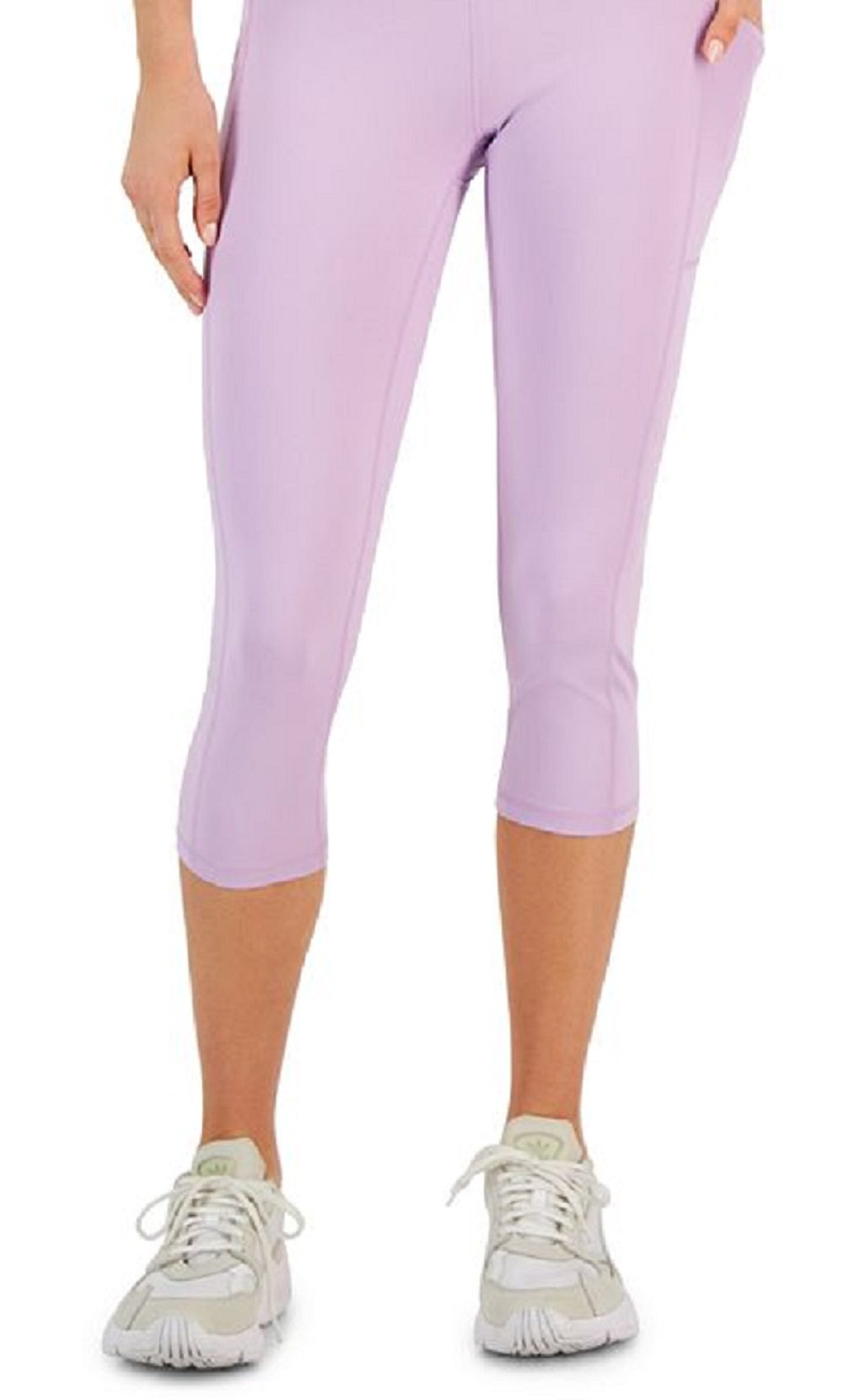 ID Ideology Women's High Rise Side Pocket Cropped Leggings Purple Size X-Large