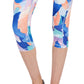 ID Ideology Women's Compression Petal Print Side Pocket Cropped Leggings Blue Size Small