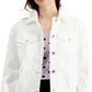 Style & Co Women's Denim Trucker Jacket White Size Large