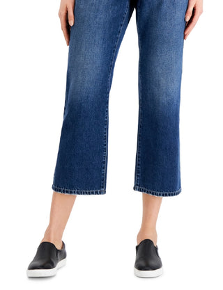 Style & Co Women's Slouchy Fit High Rise Cropped Jeans Blue Size 16