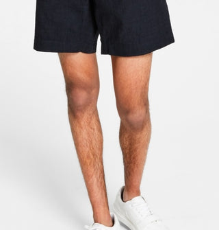 INC International Concepts Men's Chambray 7 Inseam Flat Front Shorts Black Size 36