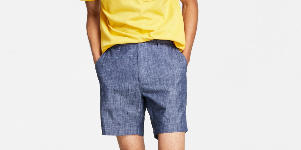 INC International Concepts Men's Chambray Shorts Blue Size 32