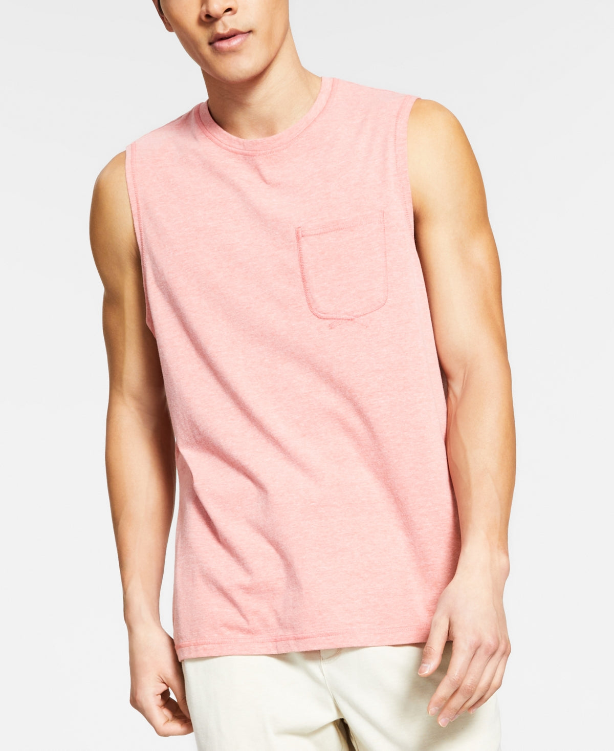 Sun + Stone Men's Sun Washed Knit Pajama Tank Top Orange Size XX-Large