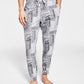 Sun + Stone Men's Paisley Jogger Pajama Pants Gray Size Large